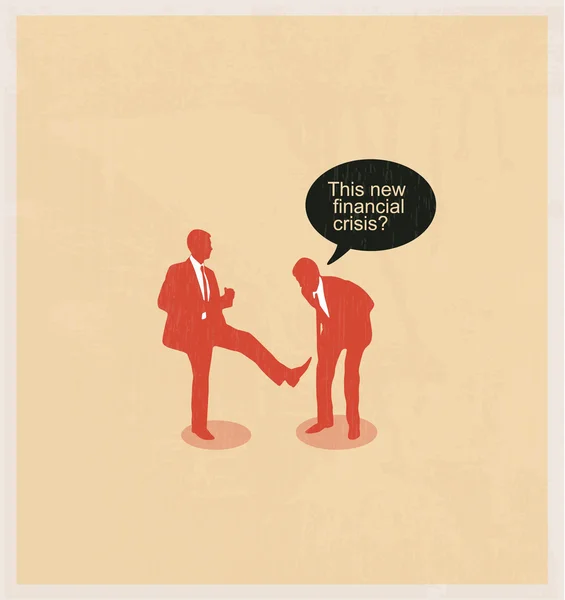 Le concept de crise financière. Duel de deux hommes d'affaires . — Image vectorielle