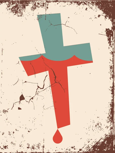 Vector grunge christelijke kruis achtergrond — Stockvector