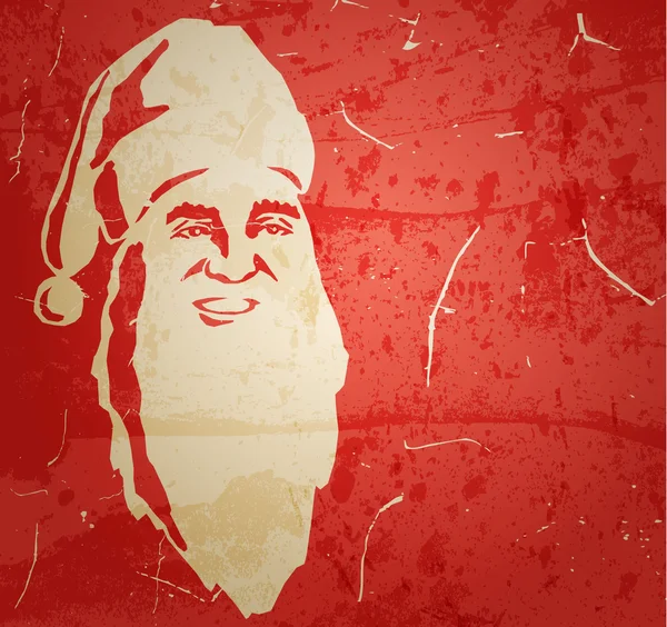 Santa Claus. Retrato sobre fondo grunge — Vector de stock