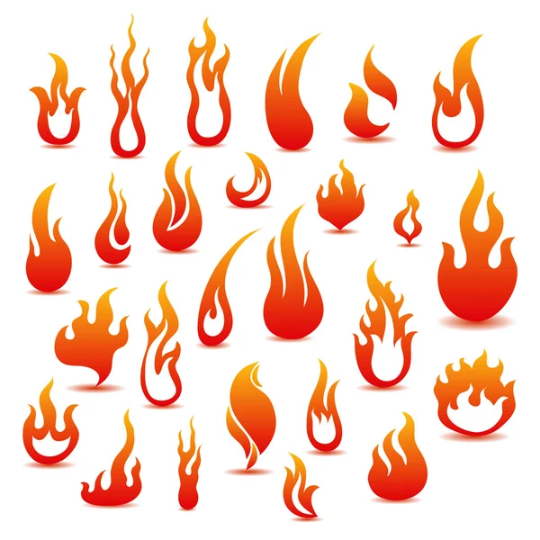 Ateş simgelerinin toplanması — Stok Vektör