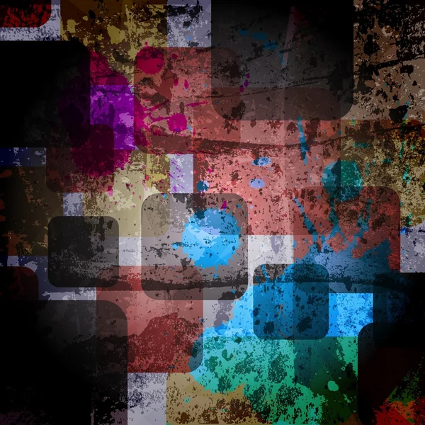 グランジの壁の正方形、抽象的なベクトルの背景 — ストックベクタ