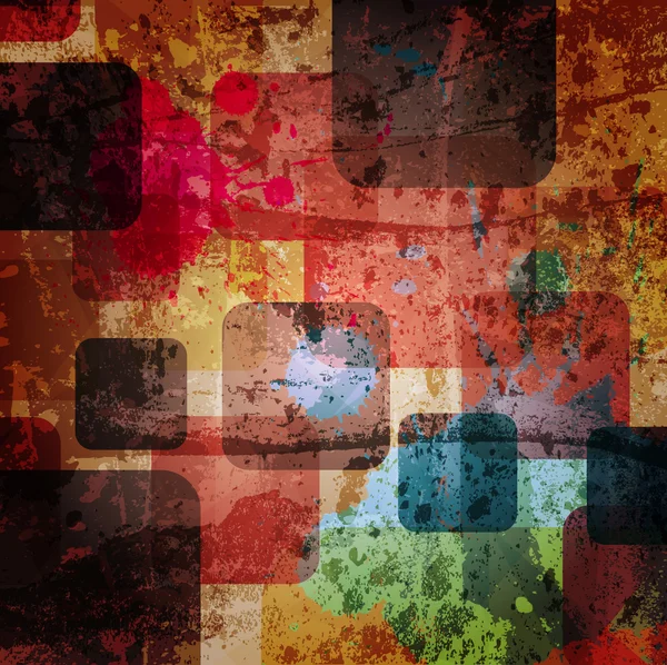 Cuadrados en la pared grunge, fondo abstracto del vector — Archivo Imágenes Vectoriales