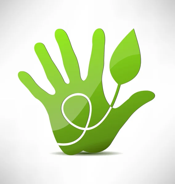 Green eco hand — Stock Vector