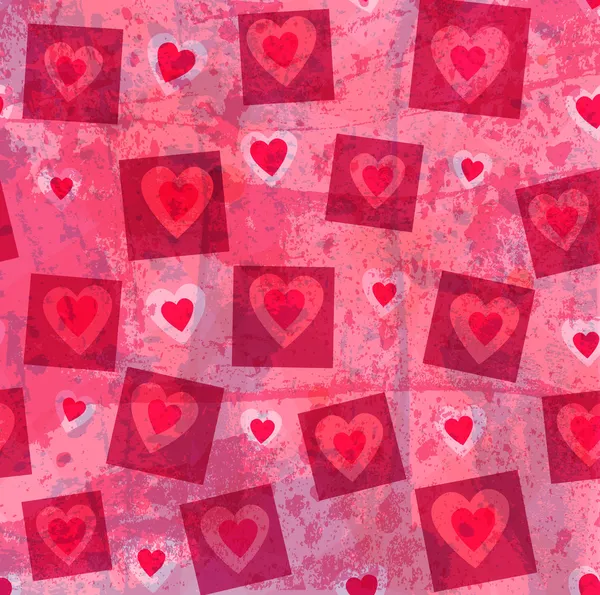 Grunge corazones vector fondo — Vector de stock