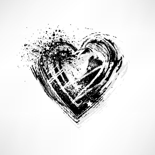 Painted brush heart shape