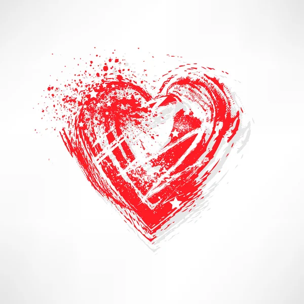Pinceau peint en forme de coeur — Image vectorielle