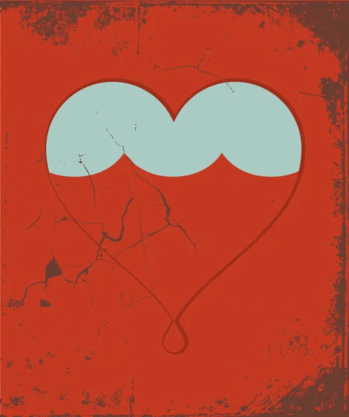 Серце Векторний ретро плакат — стоковий вектор