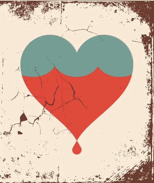 Векторный ретро-плакат сердца — стоковый вектор