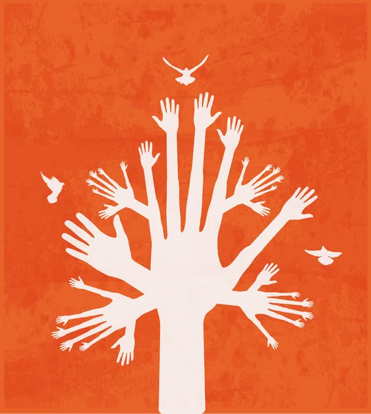 Hand tree — Stock Vector