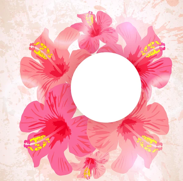 Fond tropical abstrait. Hibiscus fleur pour la conception . — Image vectorielle