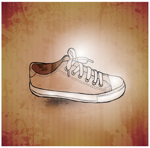 Zapatillas con estilo. Sobre fondo grunge — Vector de stock