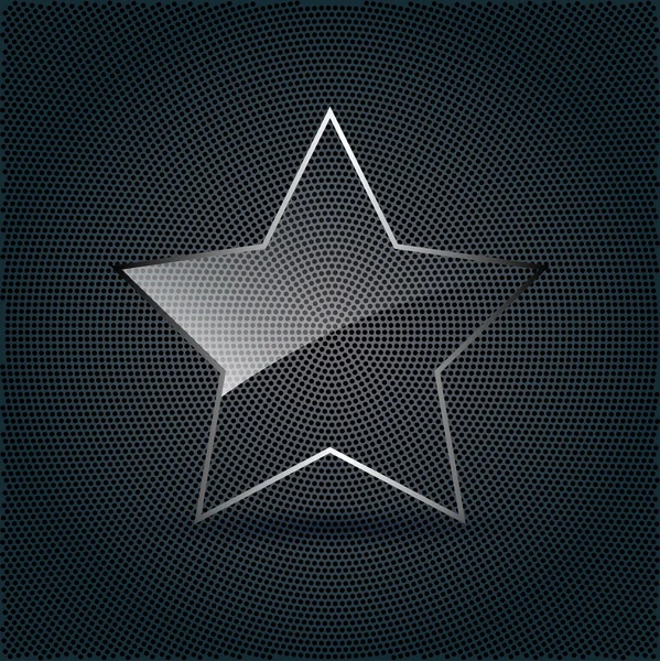 Hvězda sklo na kovové pozadí — Stockový vektor