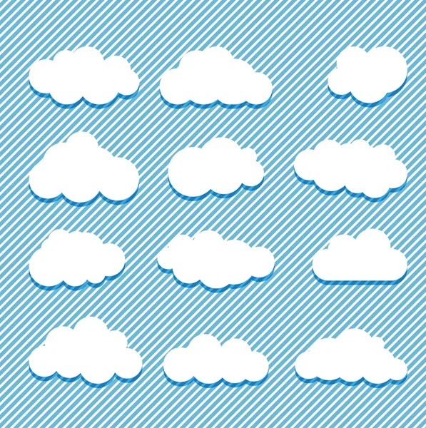 Colección de nubes — Vector de stock