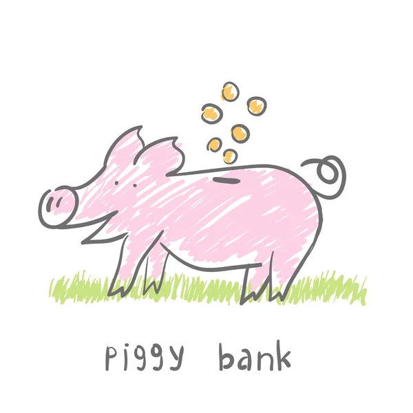 Piggy Bank. ilustração. O conceito . —  Vetores de Stock