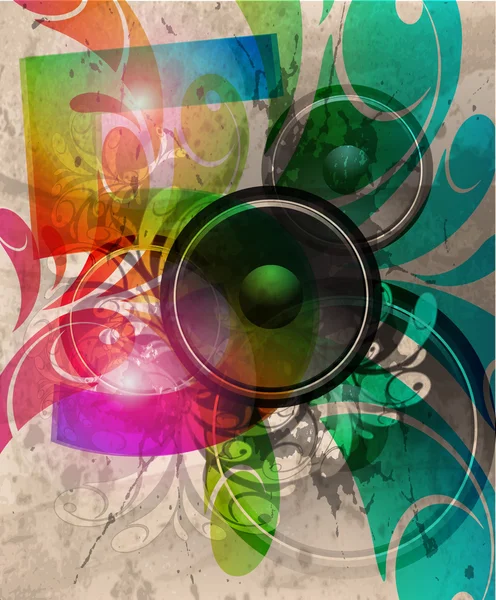 Vettore colorato musica sfondo illustrazione — Vettoriale Stock