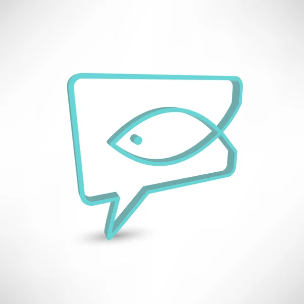 Christian religion symbol fish. Concept speech bubbles — Stock Vector