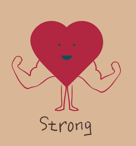Erős szív — Stock Vector