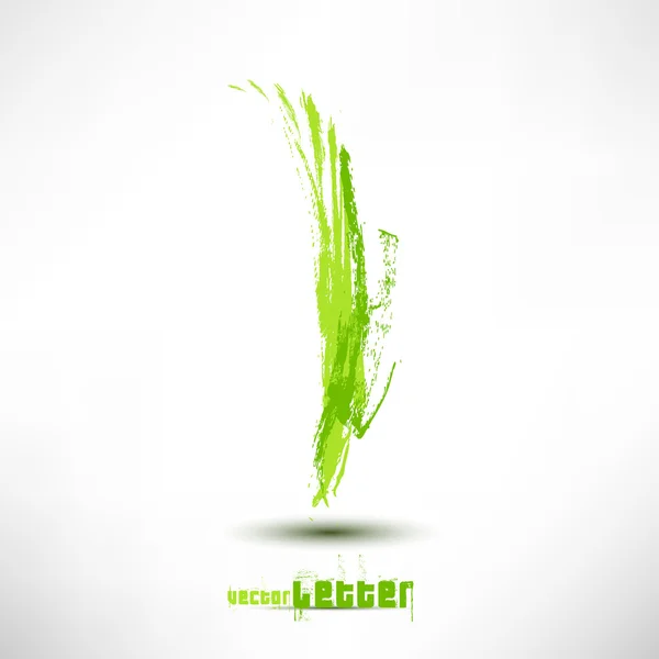 Vector illustration drawn by hand letter. Grunge green grass wav — Stock Vector