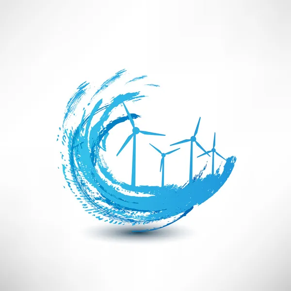 Concept van vectorwindturbines — Stockvector