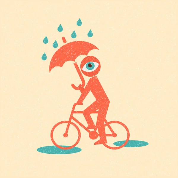 Ciclista. Cartel retro — Archivo Imágenes Vectoriales