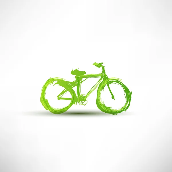 Bicicleta pintada con pincel — Vector de stock