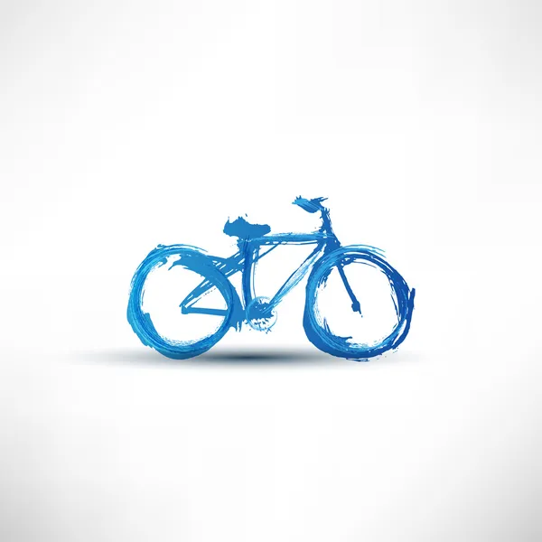 Bicicleta pintada con pincel — Vector de stock