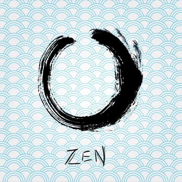 Zen kalligrafie penseelstreek cirkel. Oosterse karakter. — Stockvector