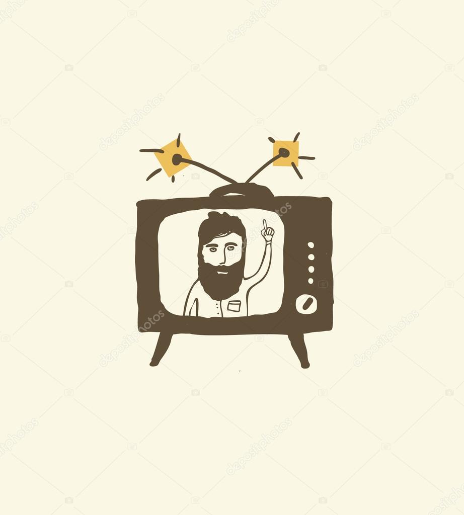 bearded man newscast presenter