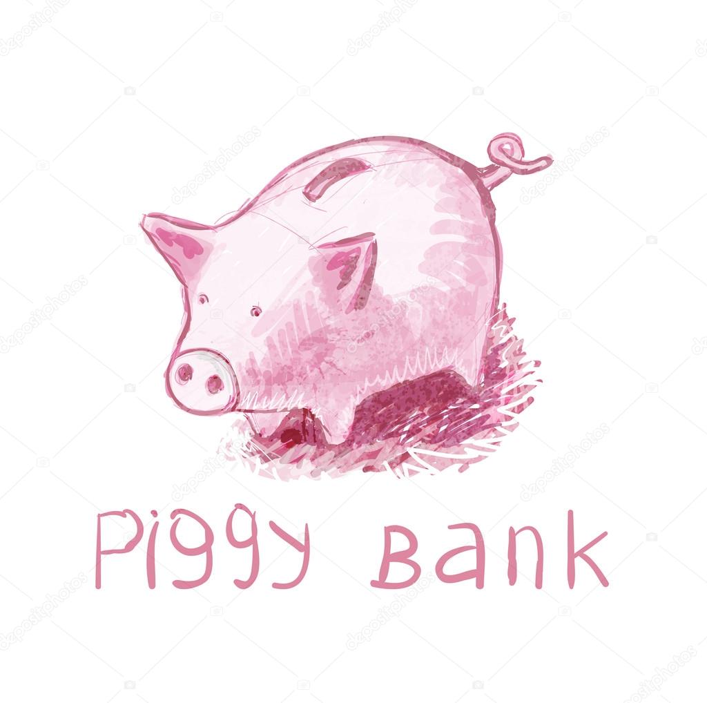 Piggy Bank - Vector illustration.