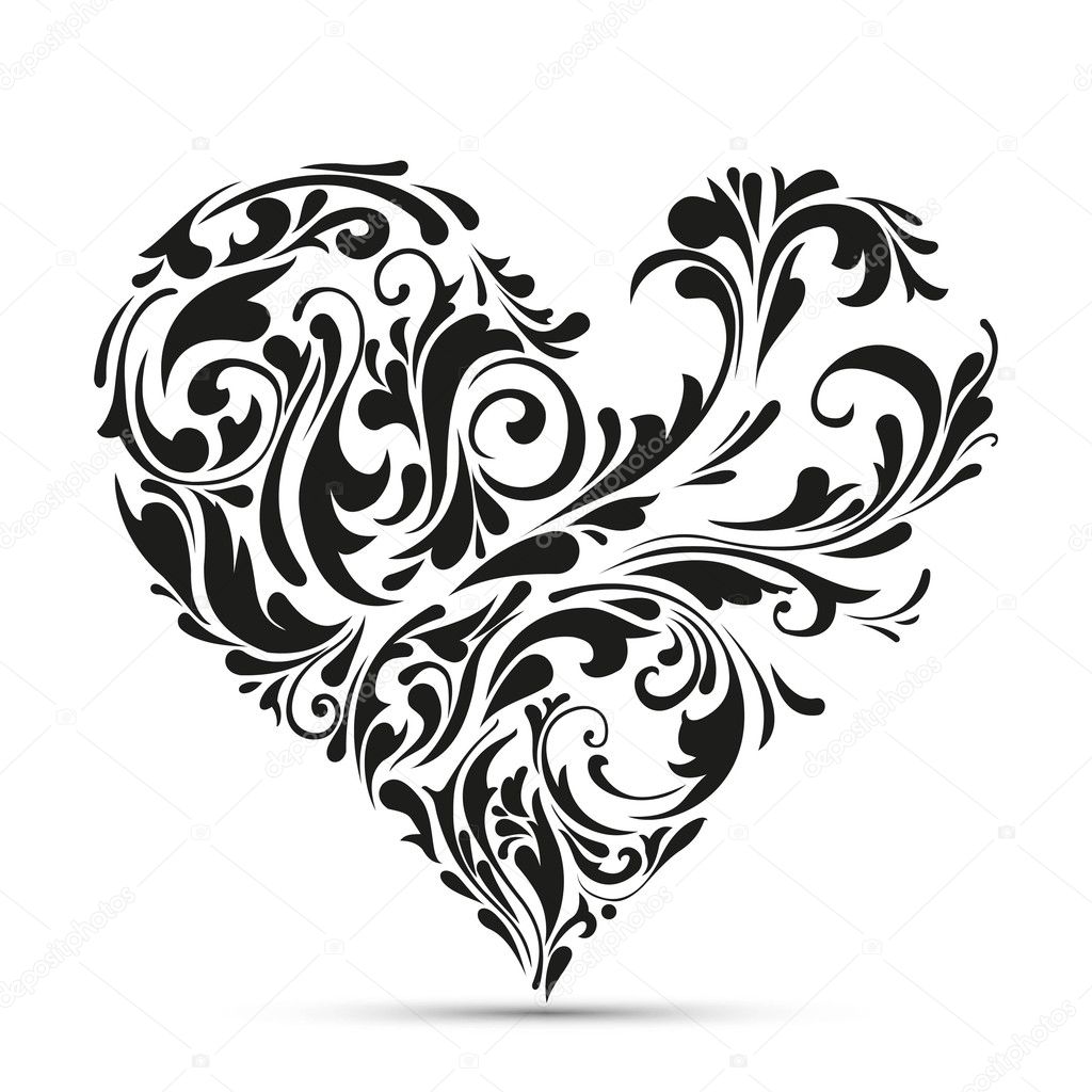 Abstract floral heart. love concept ⬇ Vector Image by © file404 | Vector Stock 13673873