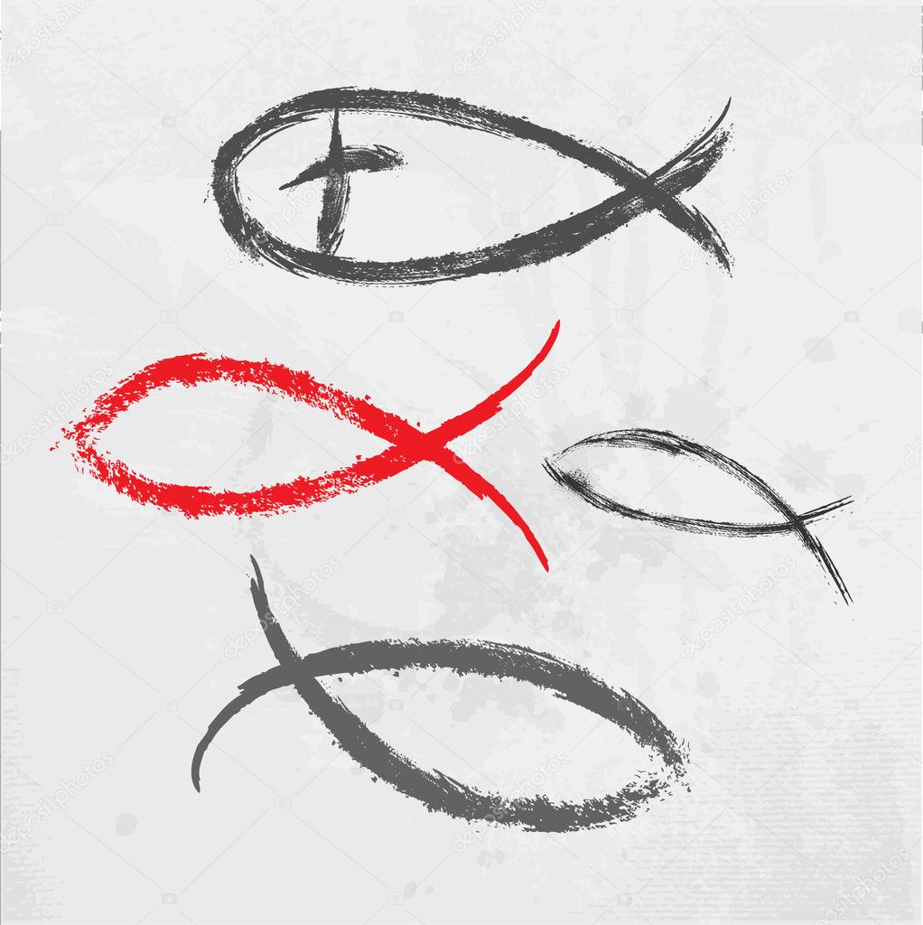 Christian religion symbol fish created