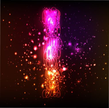 Neon ışık alfabe. ı harfi