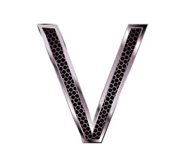 Metalik font. harf v
