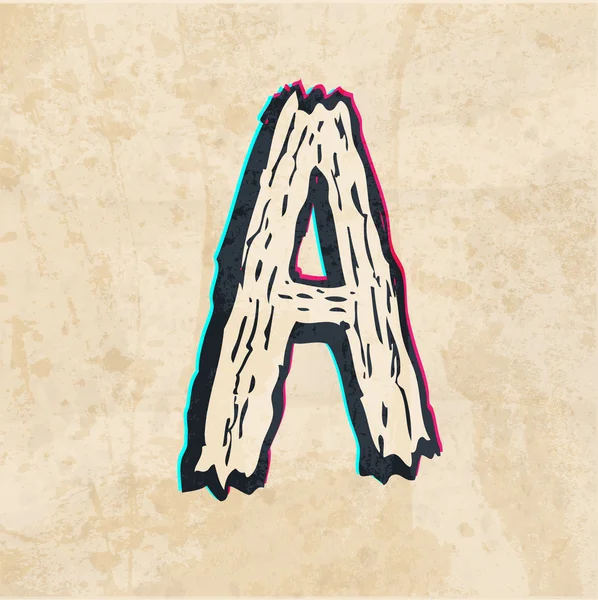 The letter A. On the old paper. sketch — Stock Photo, Image