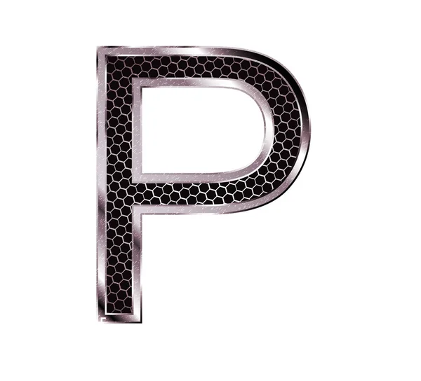 金属字体。字母 p — 图库照片