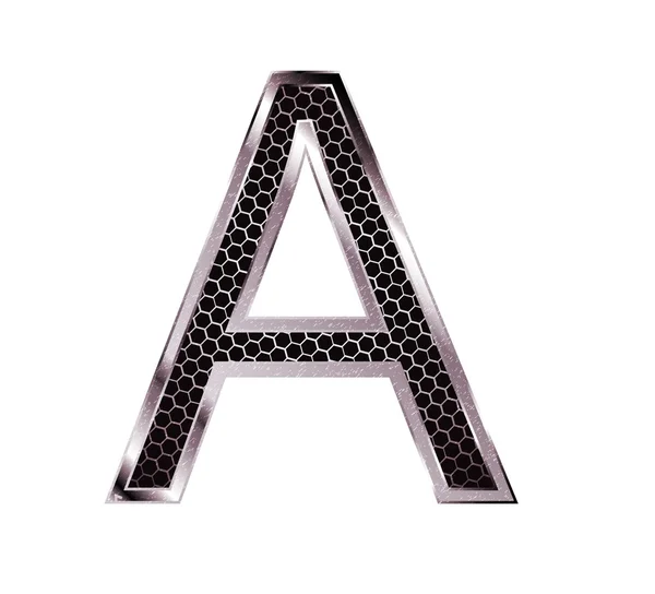 Metalen lettertype. brief een — Stockfoto