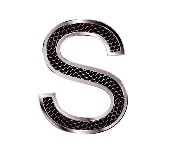 Metallic font . Letter S — Stock Photo, Image