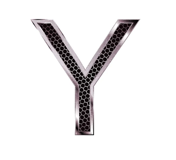 Metallic font . Letter Y — Stock Photo, Image