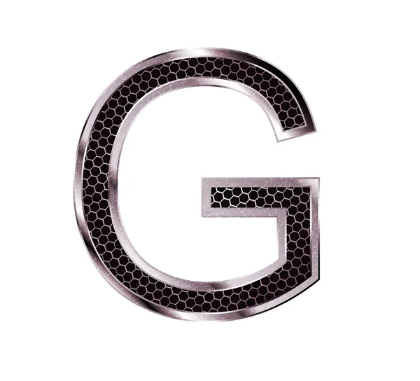 金属字体。字母 g — 图库照片