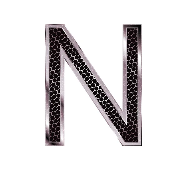 Metallic font . Letter N — Stock Photo, Image