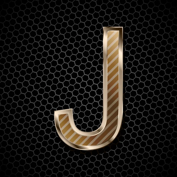 Metallic font on a metal grid. Letter J — Stock Photo, Image