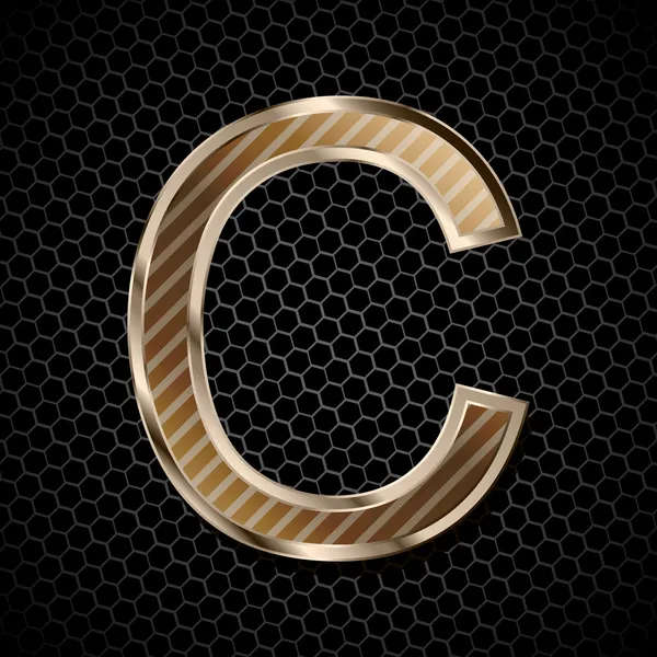 Metallic font . Letter C — Stock Photo, Image