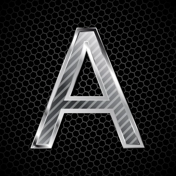 Metallic font on a metal grid. Letter A — Stock Photo, Image