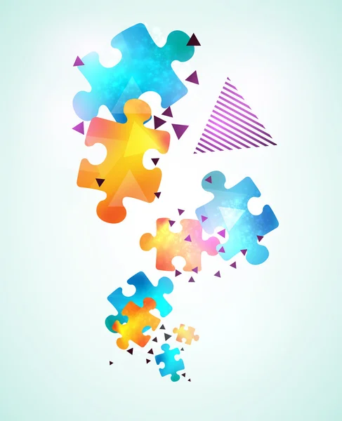 Design astratto puzzle forma colorata — Foto Stock