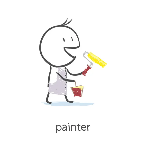 Pintor — Vector de stock