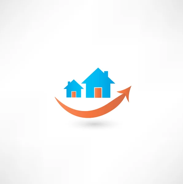 Home sign. Real estate concept design. Smile. — Stock Vector