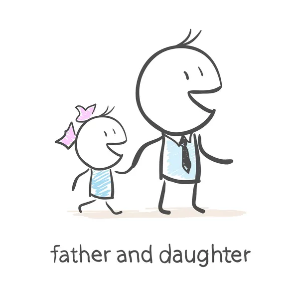 Padre e hija — Vector de stock