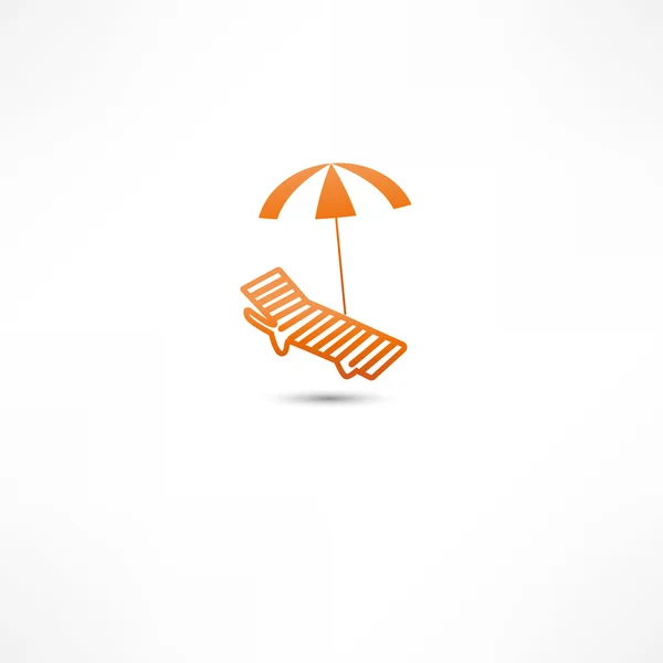 Sunbed and umbrella Icon — Stock Vector