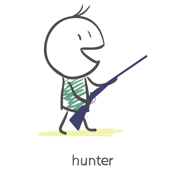 Cartoon hunter — Stockvector