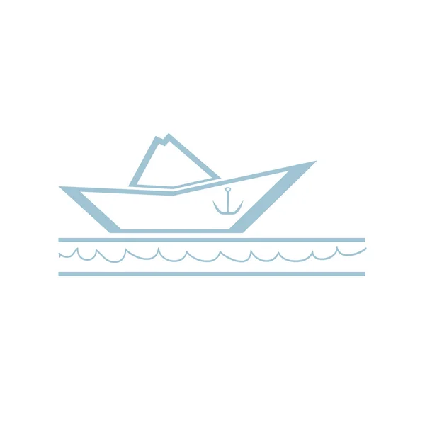 Paper Boat Symbol — Stock Vector